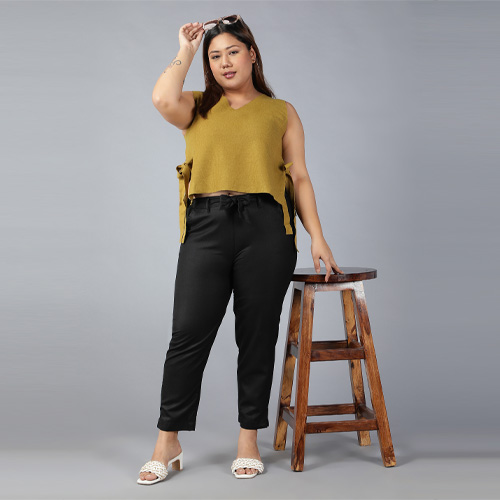 plus size knot trousers