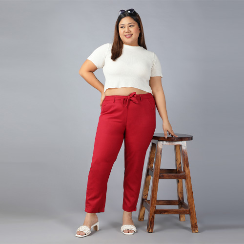 plus size knot trousers